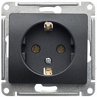 Schneider Electric Glossa Антрацит Мех Розетка с заземлением, 16А (GSL000743)