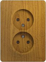 Schneider Electric Glossa Дерево Дуб Розетка 2-я без заземления (в сборе с рамкой) (GSL000520)