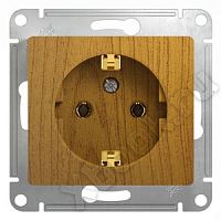 Schneider Electric Glossa Дерево Дуб Розетка с заземлением (GSL000543)