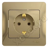 Schneider Electric Glossa Титан Розетка с заземлением (в сборе с рамкой) (GSL000442)